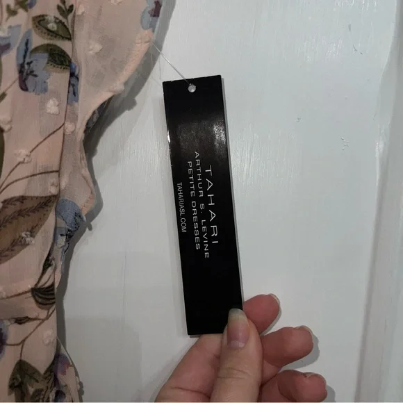 Tahari Maxi Dress Blushing Botanica Size 10P - Picture 8 of 9